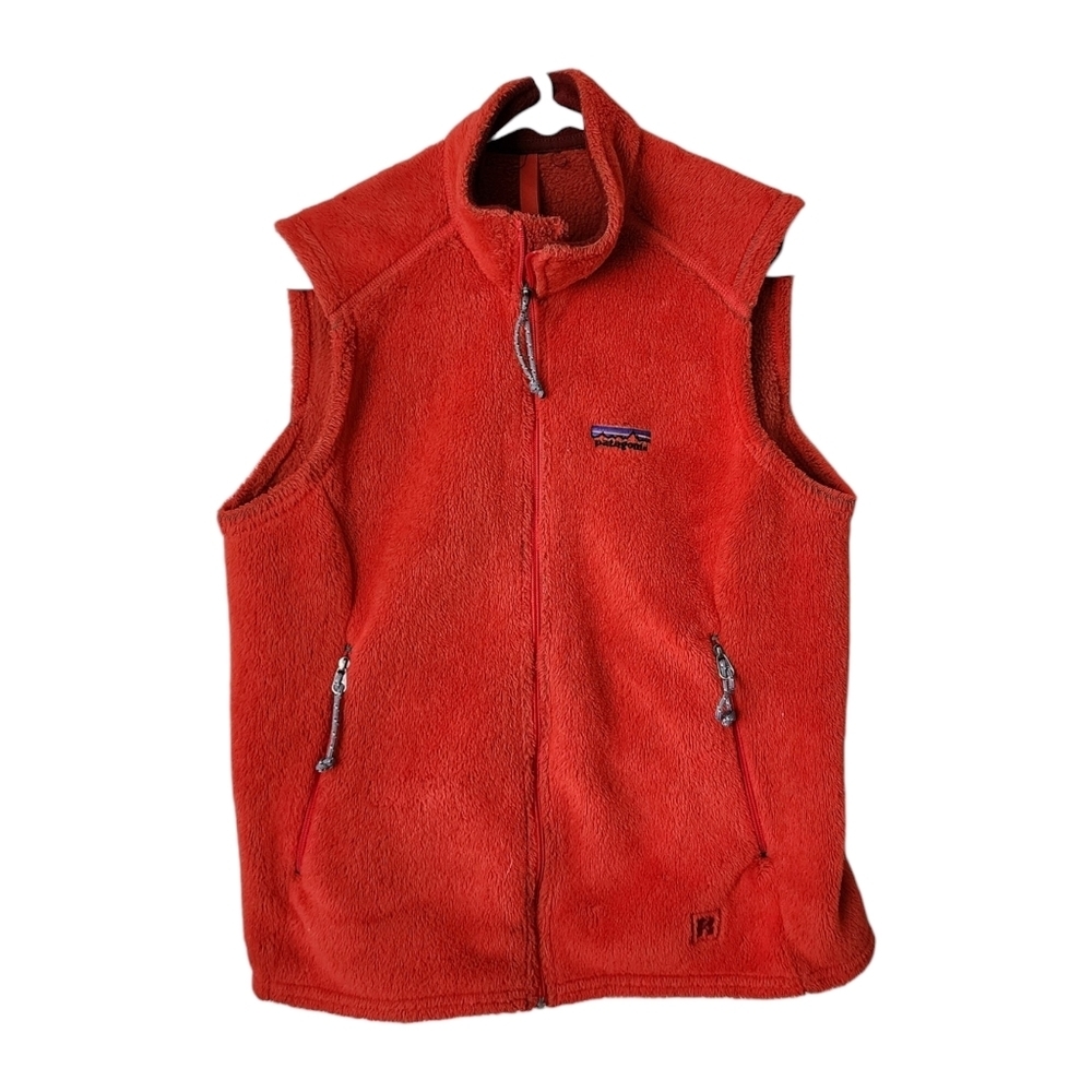 PATAGONIA Vintage R2 Fleece Vest Orange Gorpcore Technical Full Zip Layer M